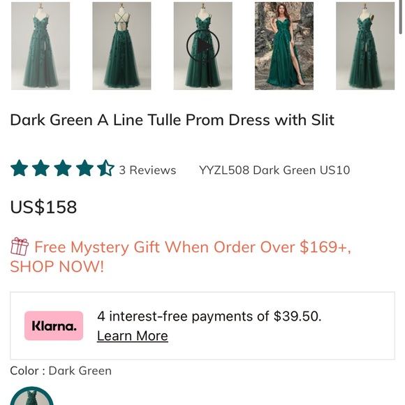 Pretty Green Prom Dress - Picture 4 of 6